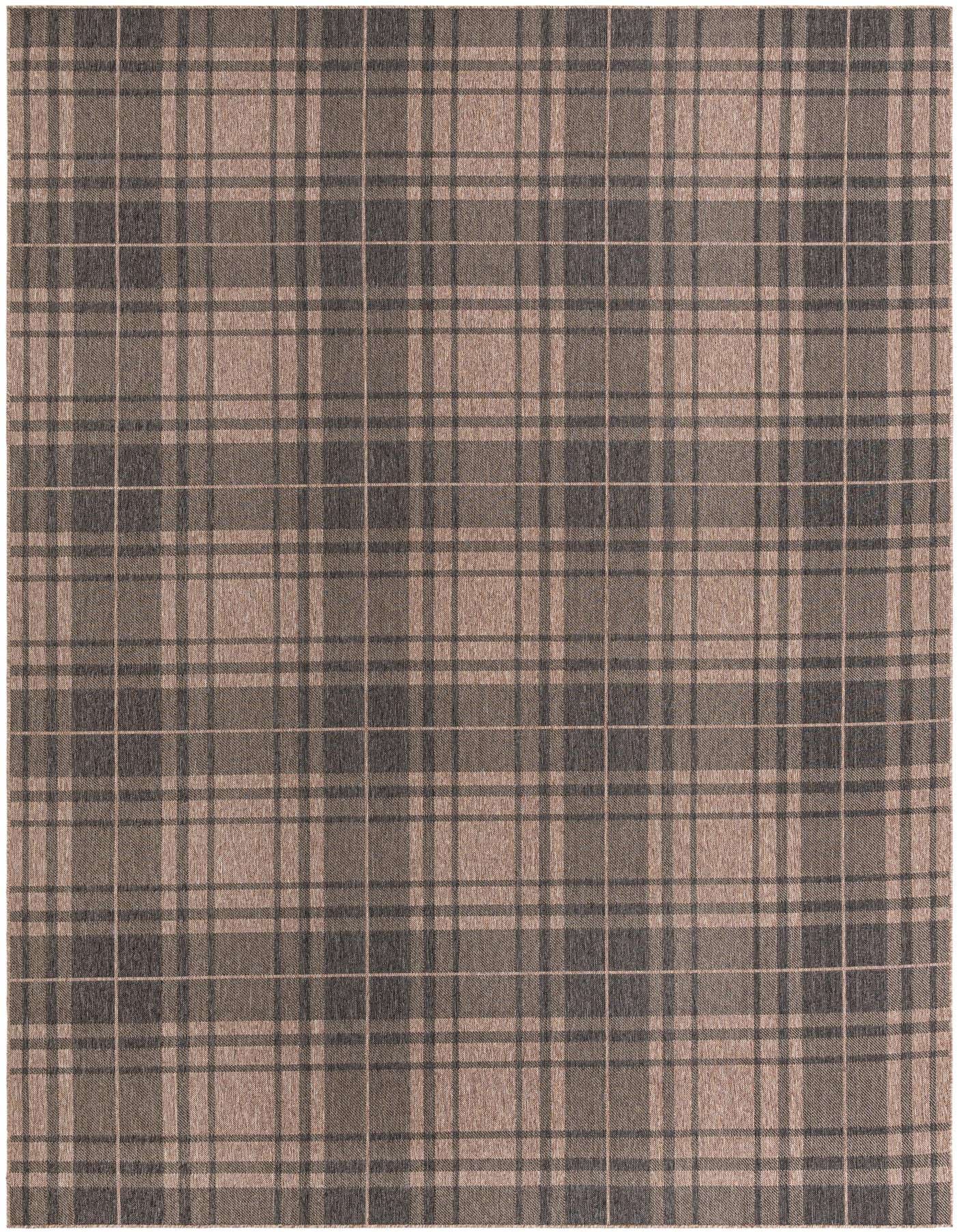 Primary image  10' x 14'  Washable Checkered Indoor / Outdoor Rug