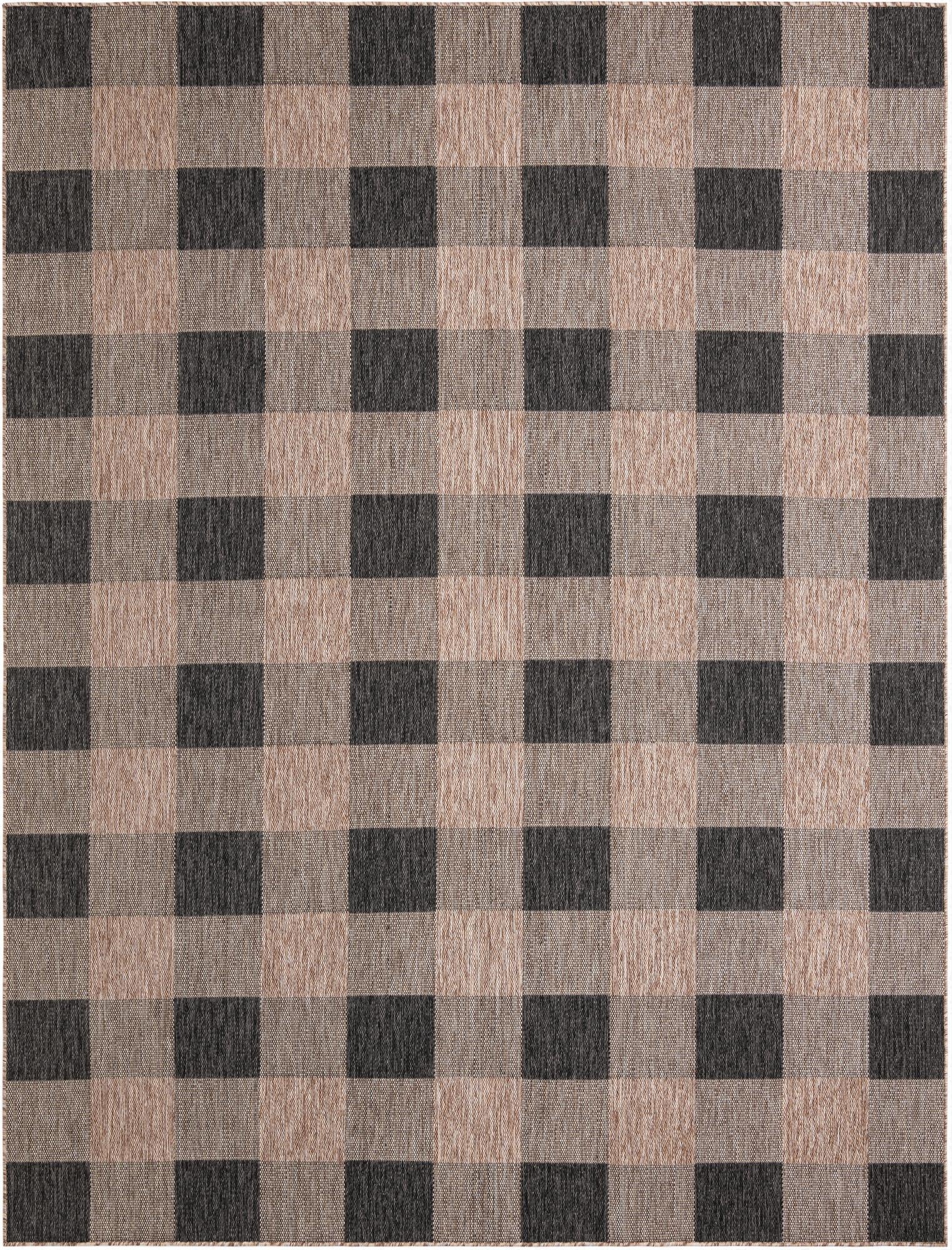  9' x 12'  Washable Checkered Indoor / Outdoor Rug