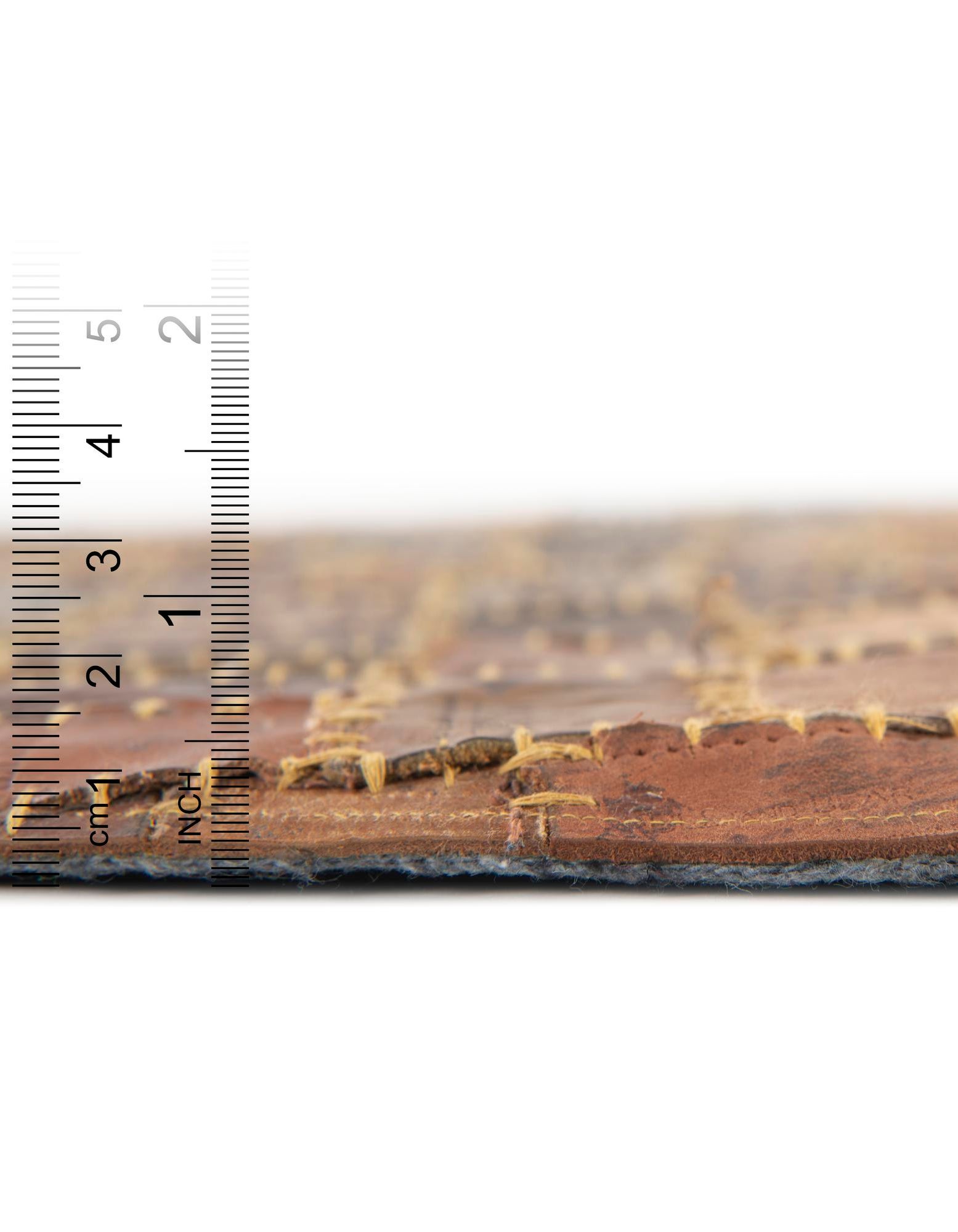 Black and Brown 7' 10 x 7' 10 Jean Leather Tag Round Rug | Rugs.com