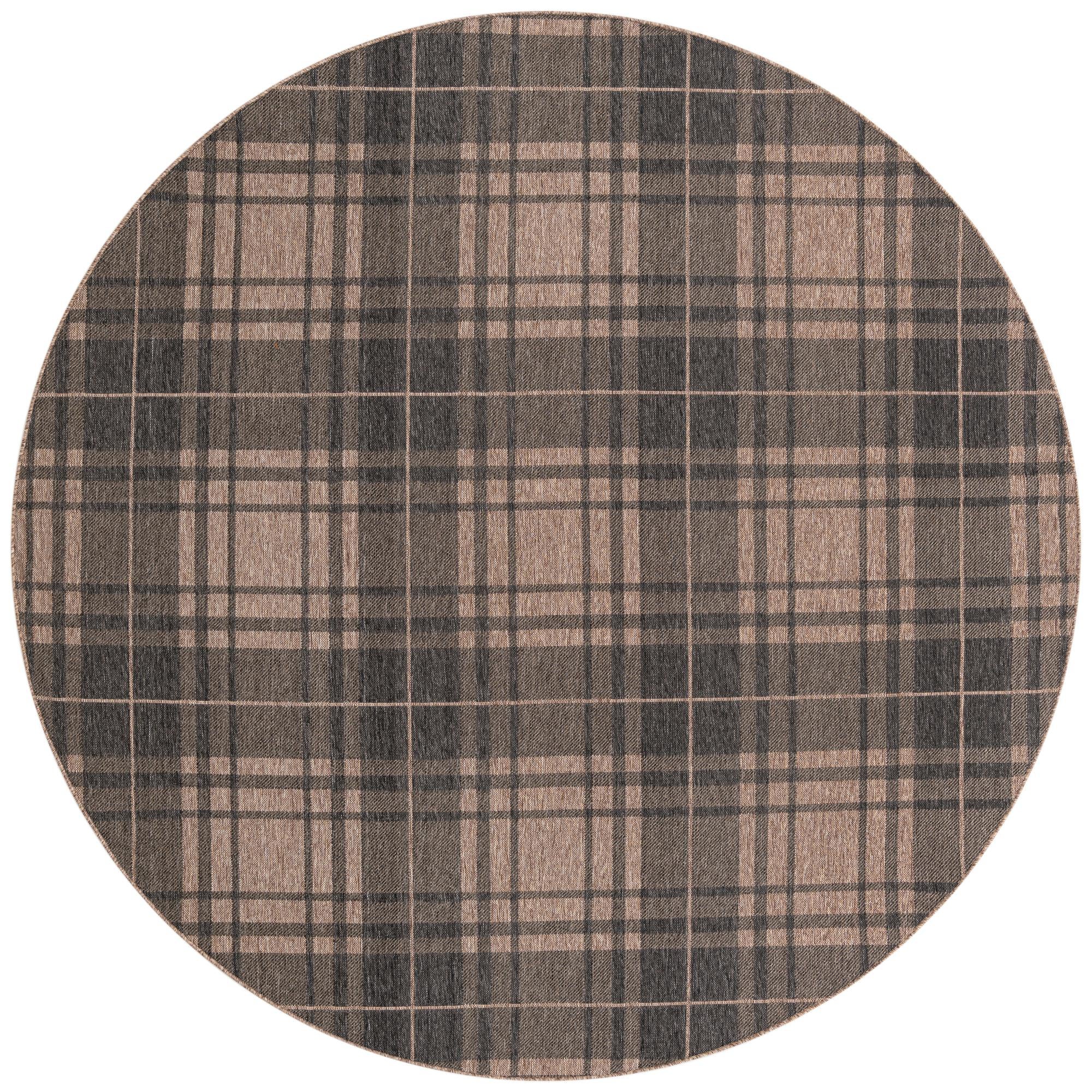 Primary image  10' x 10'  Washable Checkered Indoor / Outdoor Round Rug