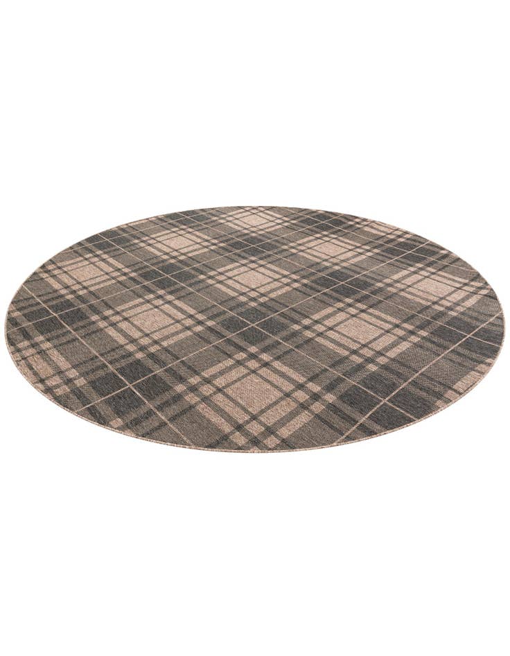 Detail image of  10' x 10'  Washable Checkered Indoor / Outdoor Round Rug
