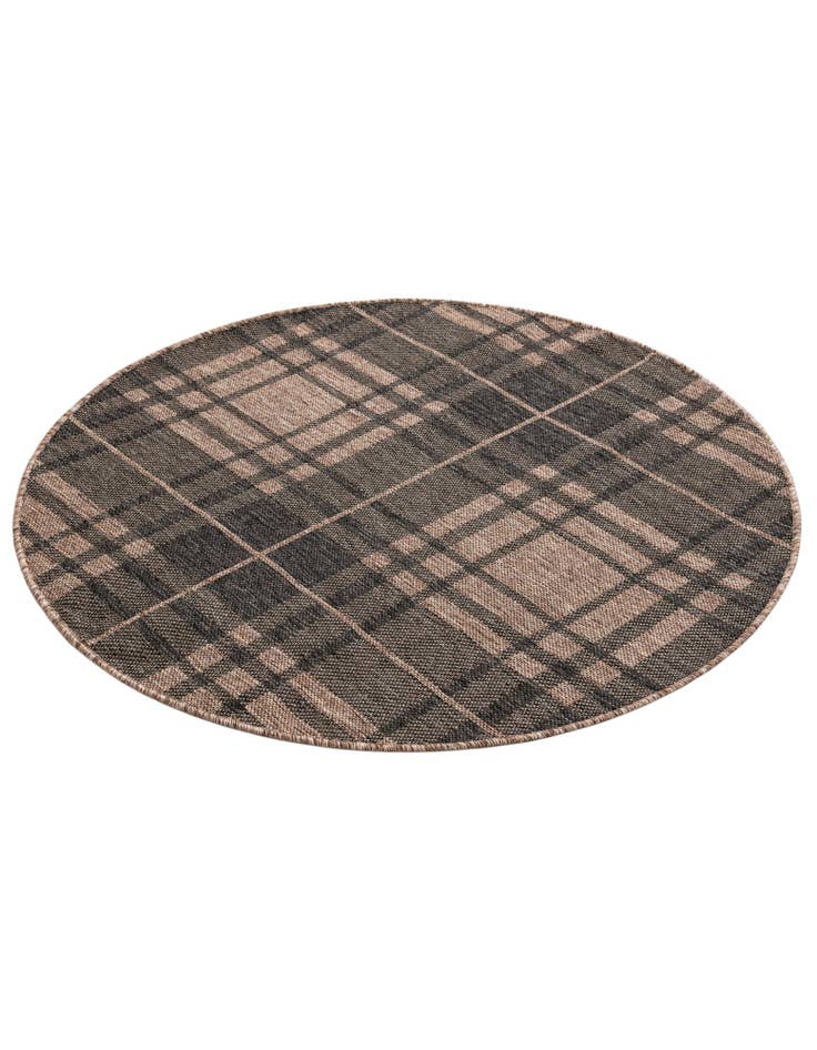 Detail image of  4' x 4'  Washable Checkered Indoor / Outdoor Round Rug