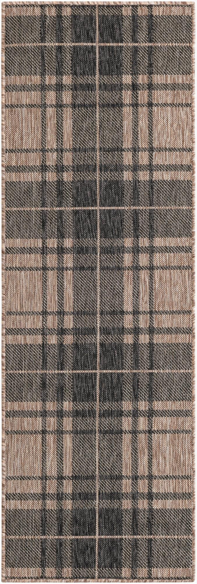  2' x 6'  Washable Checkered Indoor / Outdoor Runner Rug