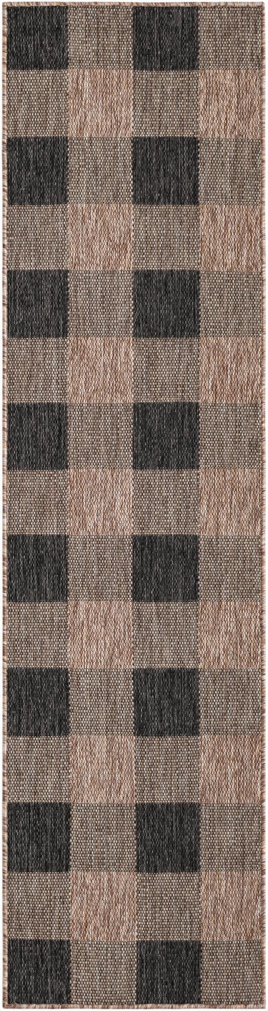  2' x 8'  Washable Checkered Indoor / Outdoor Runner Rug
