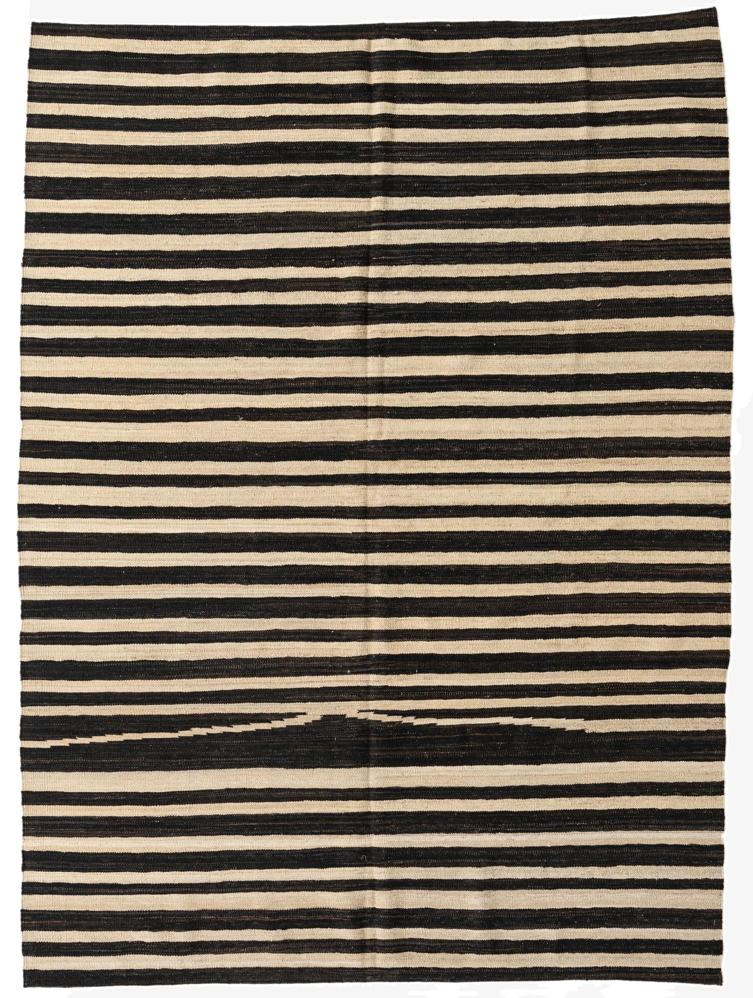  5' 10 x 8'  Hand Woven Kilim Modern Wool Rug