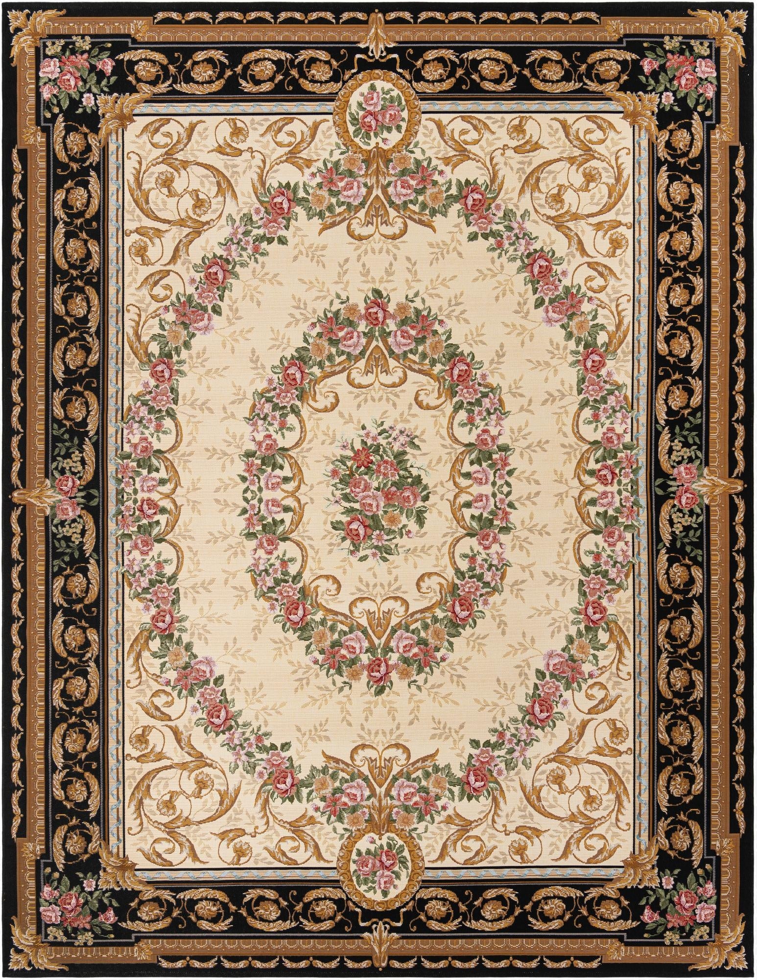  9' x 12'  Washable Traditional Indoor / Outdoor Rug