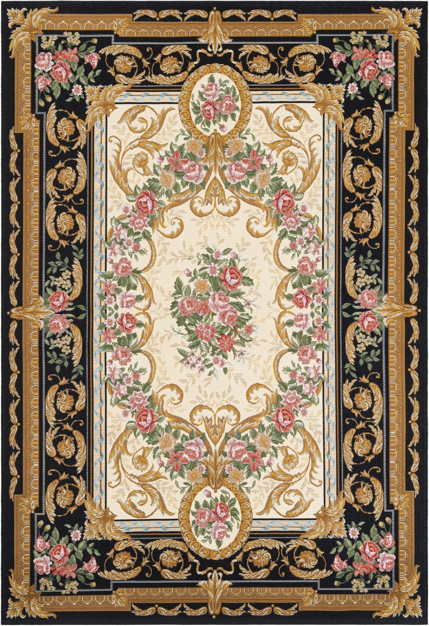  5' x 8'  Washable Traditional Indoor / Outdoor Rug