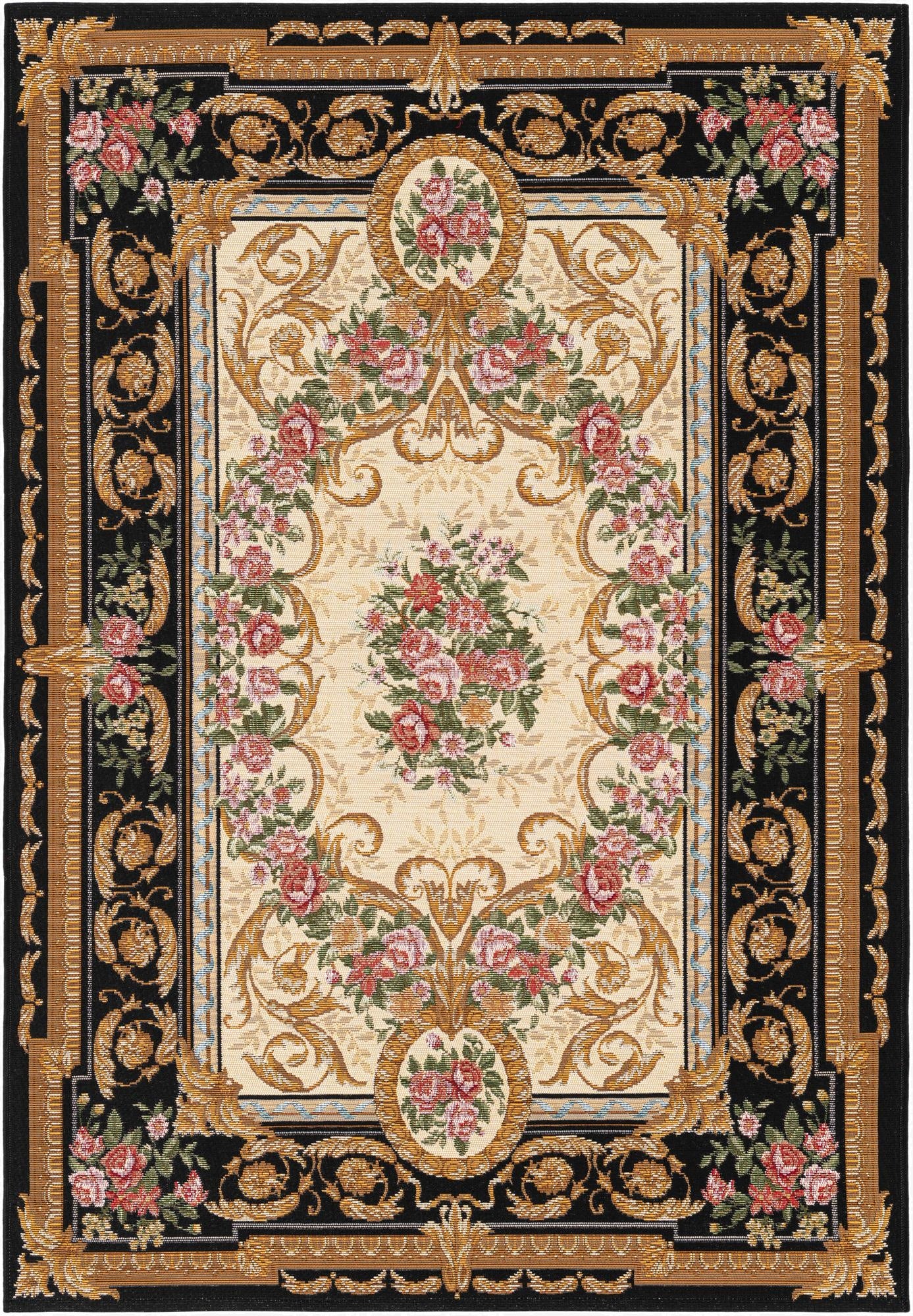  4' x 6'  Washable Traditional Indoor / Outdoor Rug