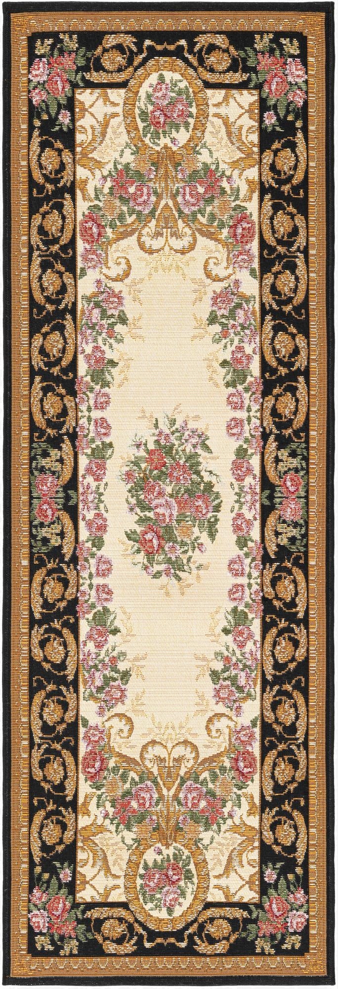  2' x 6'  Washable Traditional Indoor / Outdoor Runner Rug