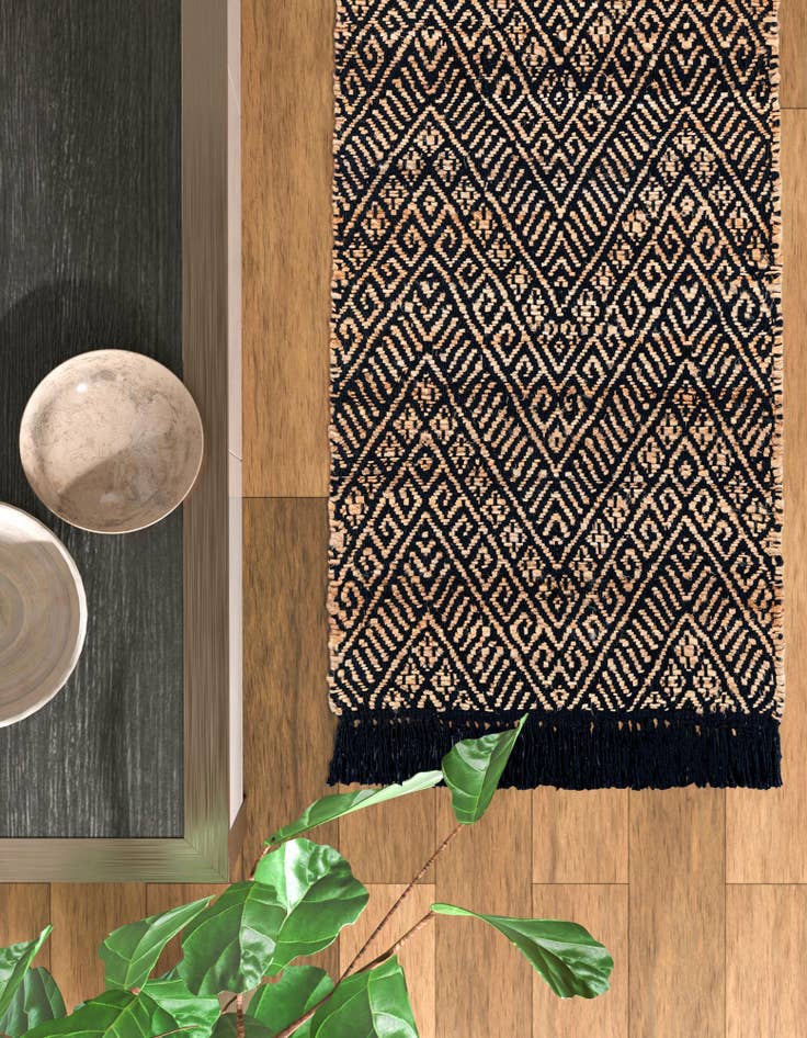 Detail image of  2' x 5' 1  Hand Braided Jute Runner Rug