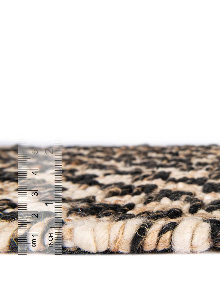 Detail image of  2' x 4' 1  Hand Woven Checkered Jute Wool Runner Rug