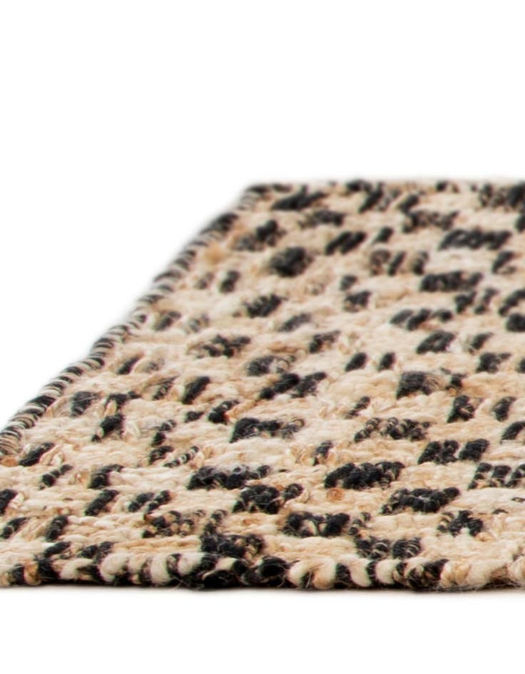 Detail image of  7' 10 x 7' 10  Hand Woven Checkered Jute Wool Square Rug