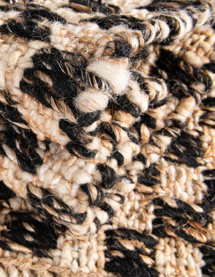 Detail image of  7' 10 x 7' 10  Hand Woven Checkered Jute Wool Square Rug