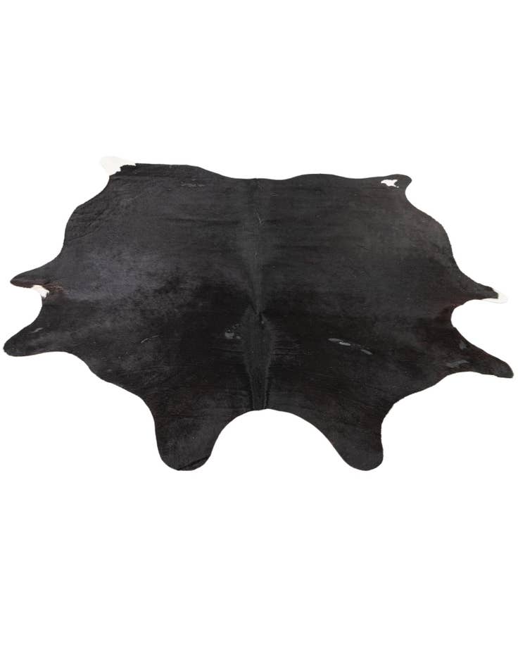 Detail image of  5' x 5' 8 Cowhide Leather Freeform Rug