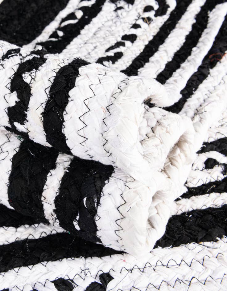 Detail image of  2' 2 x 3' 7  Hand Braided Chindi Hearth Rug