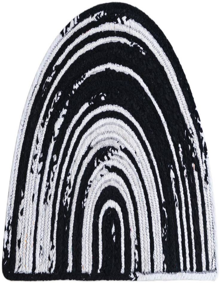 Detail image of  2' 2 x 3' 7  Hand Braided Chindi Hearth Rug