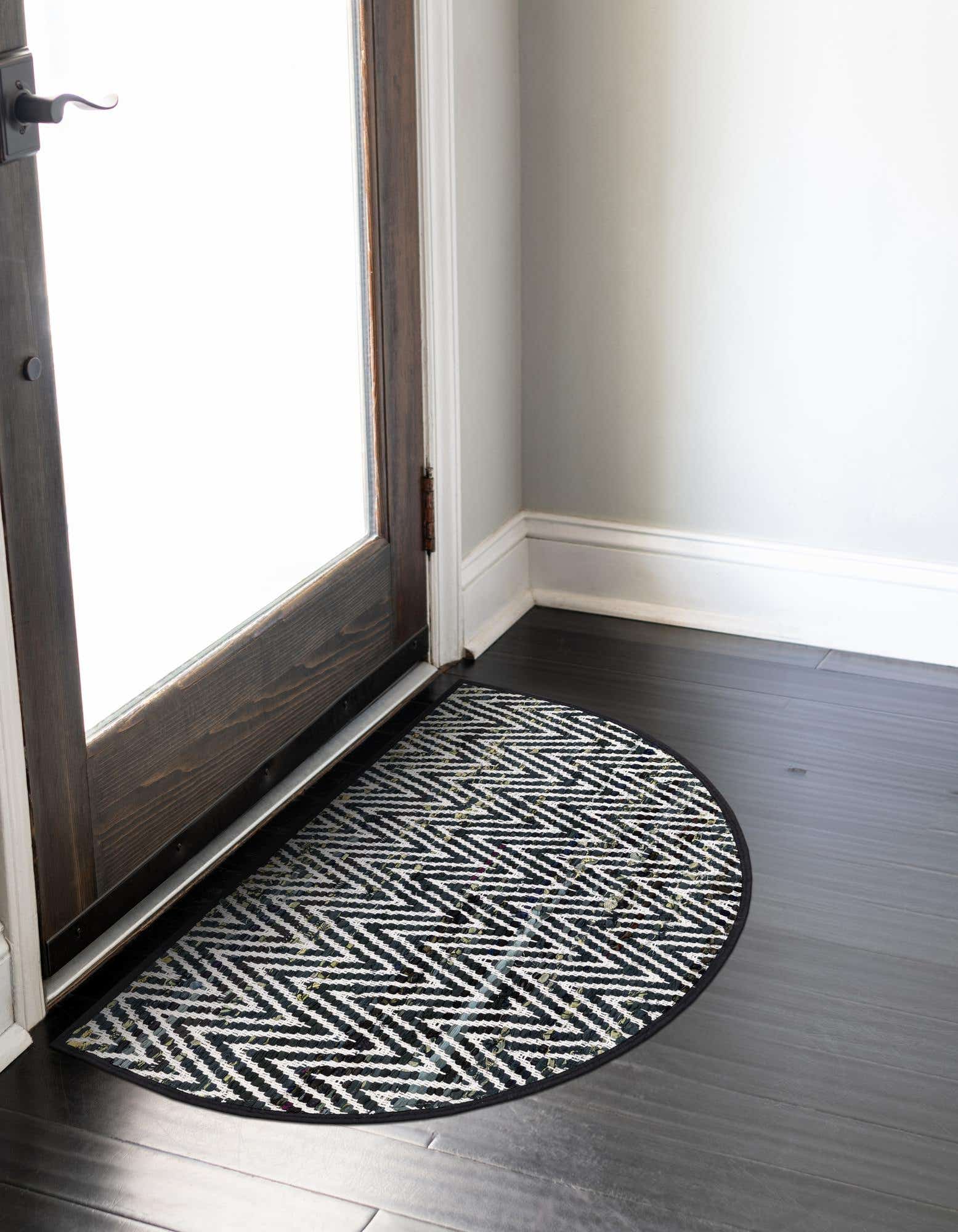 Primary image of  2' 2 x 3' 7  Hand Woven Chindi Chevron Hearth Rug