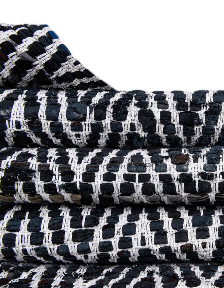 Detail image of  2' 2 x 3' 7  Hand Woven Chindi Chevron Hearth Rug