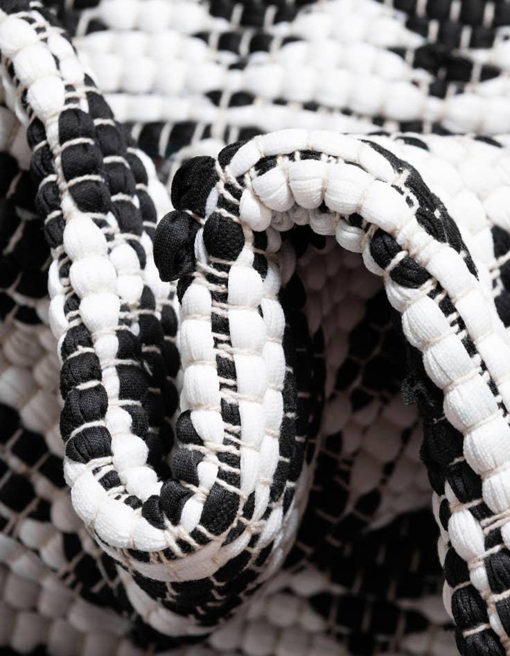 Detail image of  2' 2 x 3' 7  Hand Woven Chindi Jute Hearth Rug