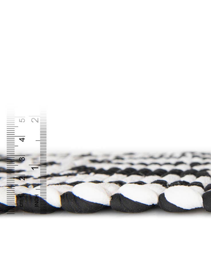 Detail image of  2' 2 x 3' 7  Hand Woven Chindi Jute Hearth Rug