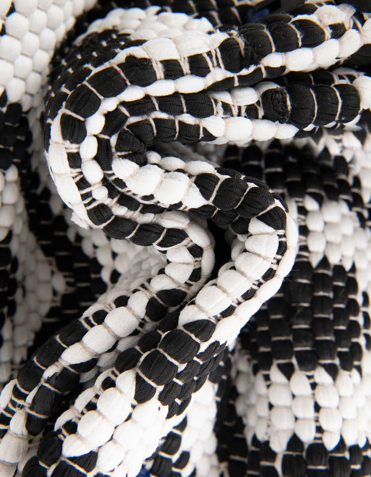 Detail image of  2' 2 x 3' 7  Hand Woven Chindi Jute Hearth Rug