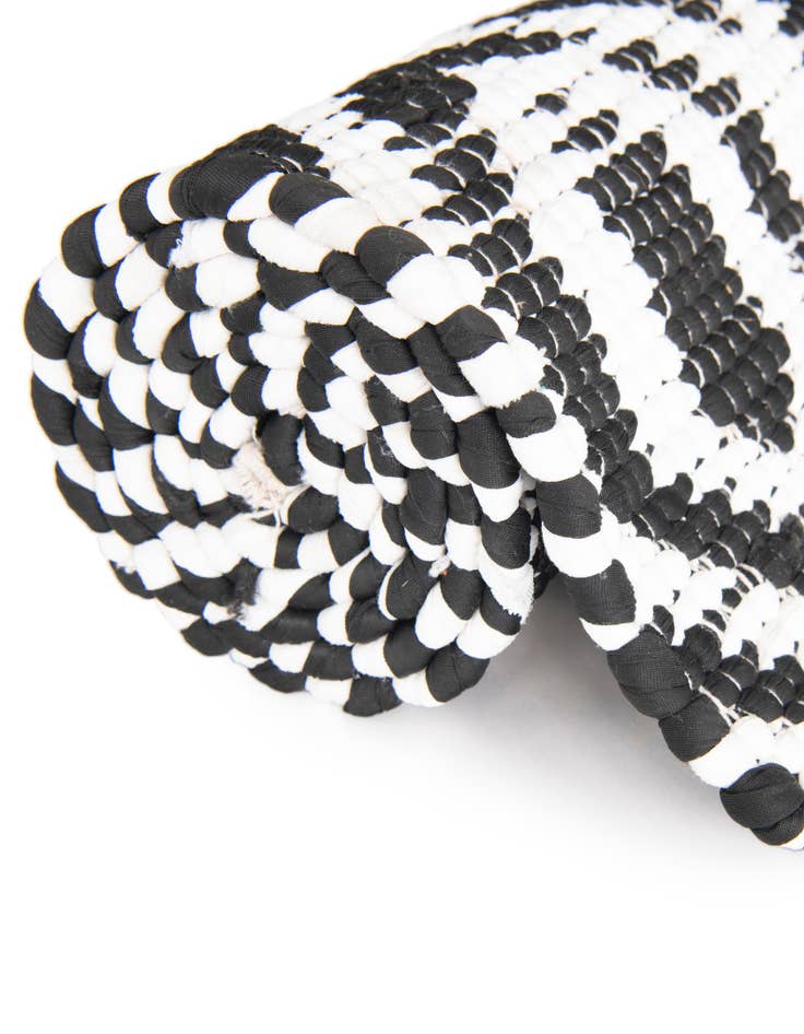 Detail image of  2' 2 x 3' 7  Hand Woven Chindi Jute Hearth Rug