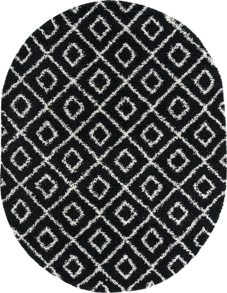Detail image of  7' 10 x 10' Lattice Shag Oval Rug