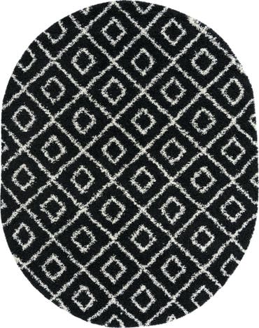  7' 10 x 10' Lattice Shag Oval Rug