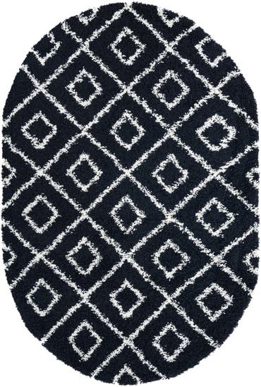  5' 3 x 8' Lattice Shag Oval Rug