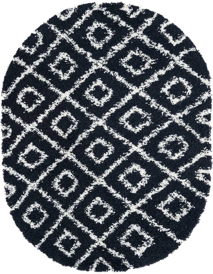 Detail image of  4' x 6' Lattice Shag Oval Rug