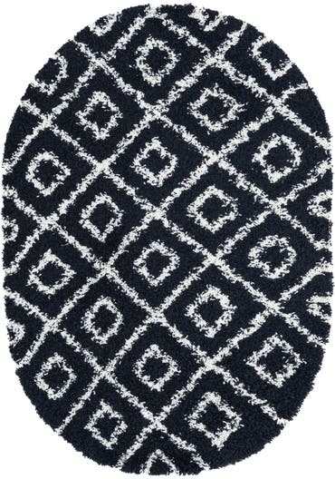  4' x 6' Lattice Shag Oval Rug