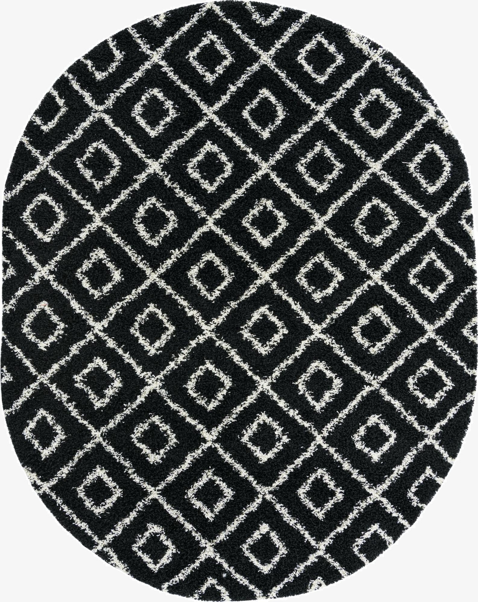  7' 10 x 10' Lattice Shag Oval Rug