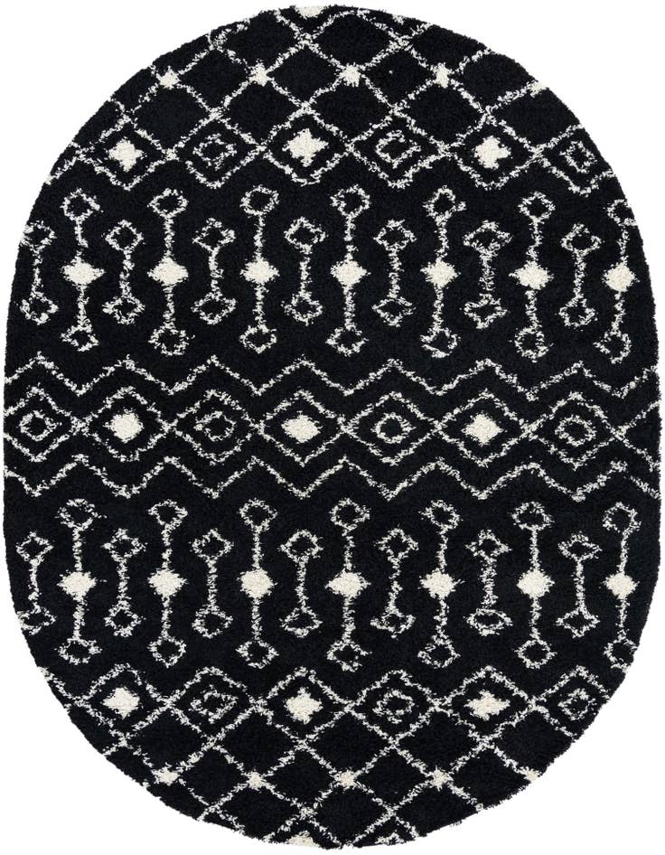 Detail image of  7' 10 x 10' Moroccan Trellis Shag Oval Rug