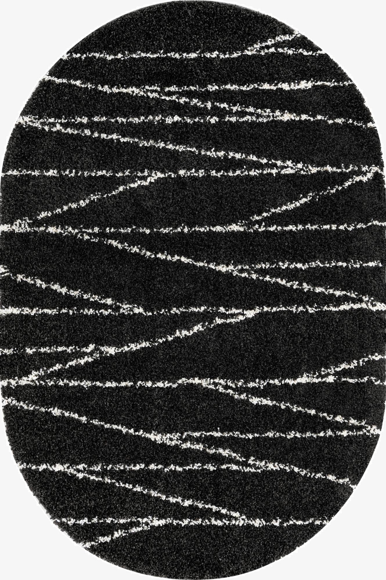  5' 3 x 8' Serenity Shag Oval Rug