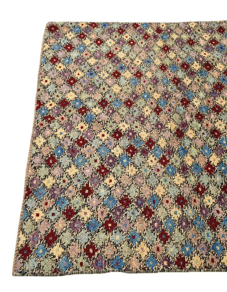 Detail image of  4' x 6' 5  Hand Knotted Balouch Wool Rug