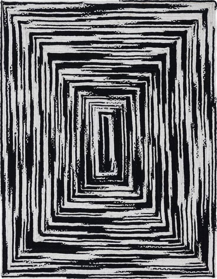 Detail image of  9' x 12' 2  Hand Braided Chindi Rug