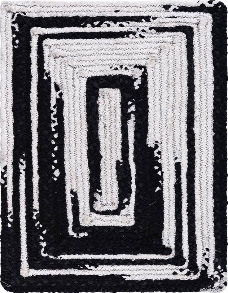 Detail image of  2' x 3' 1  Hand Braided Chindi Rug