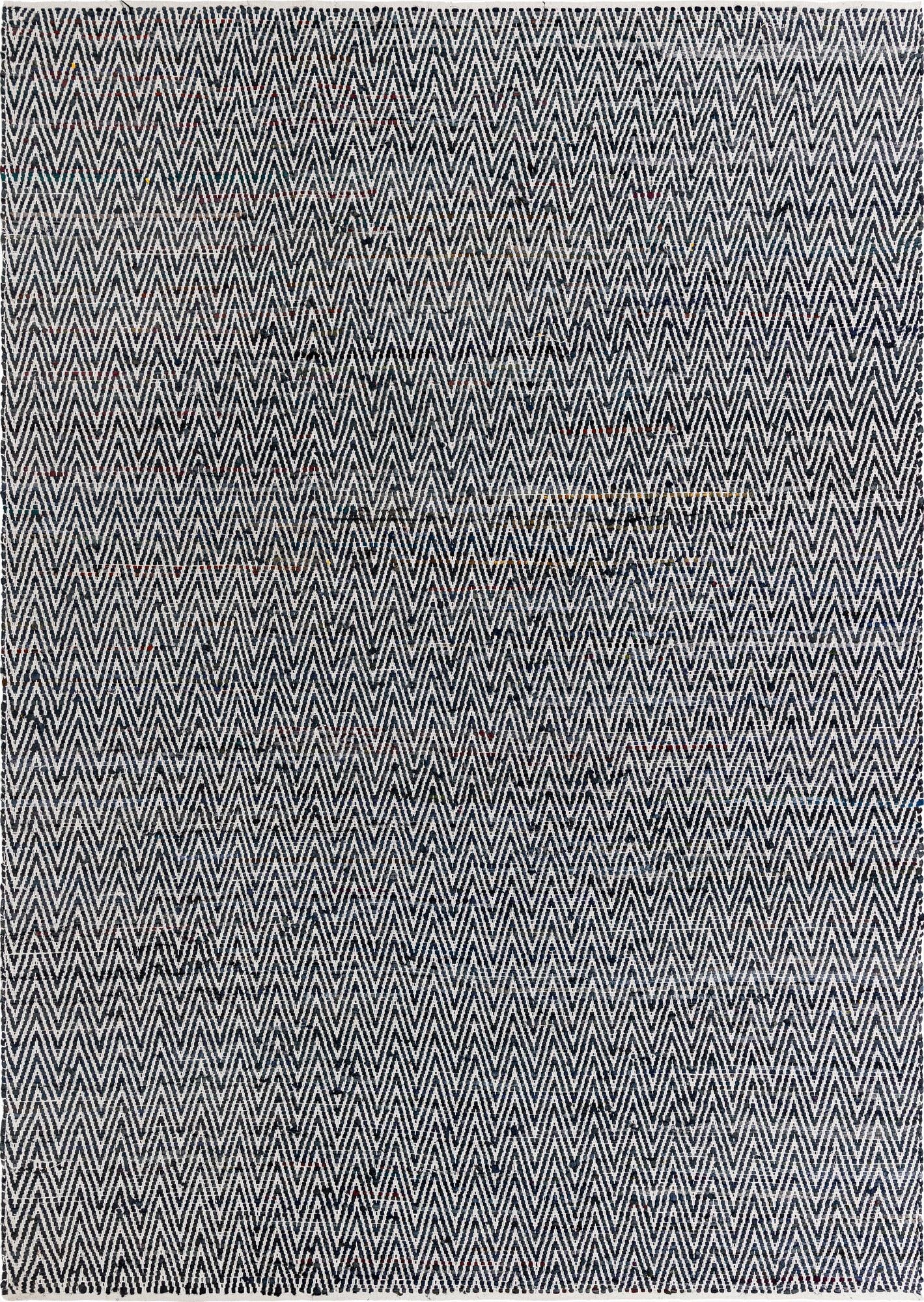  10' x 14' 1  Hand Woven Chindi Chevron Rug