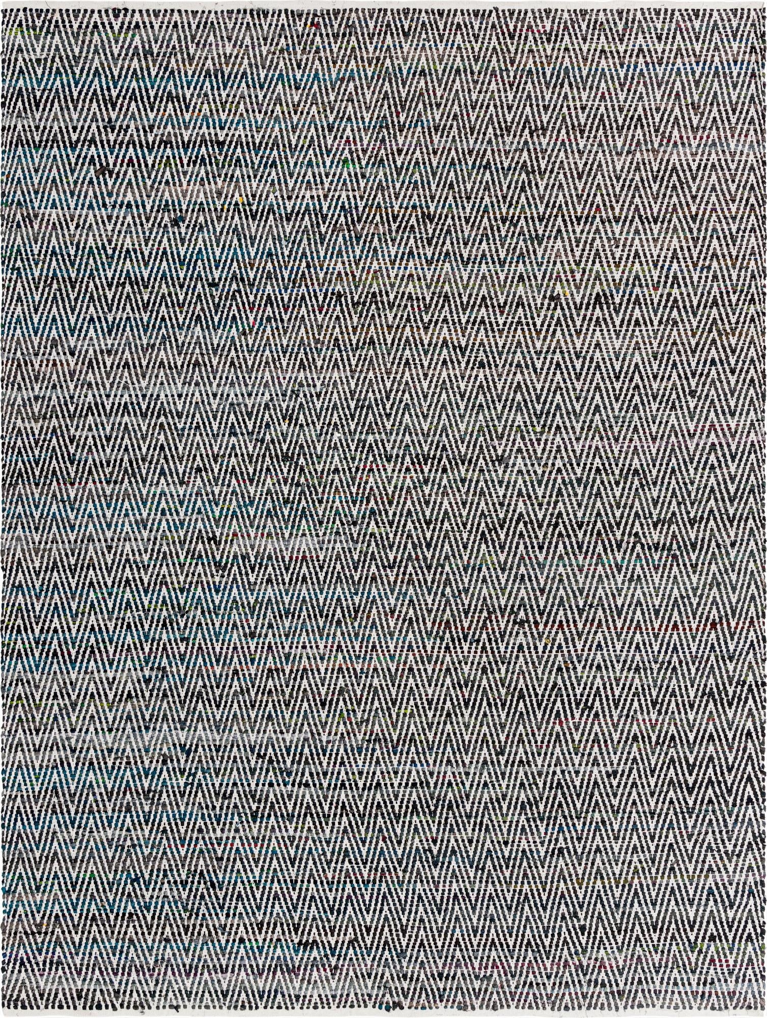  9' x 12'  Hand Woven Chindi Chevron Rug