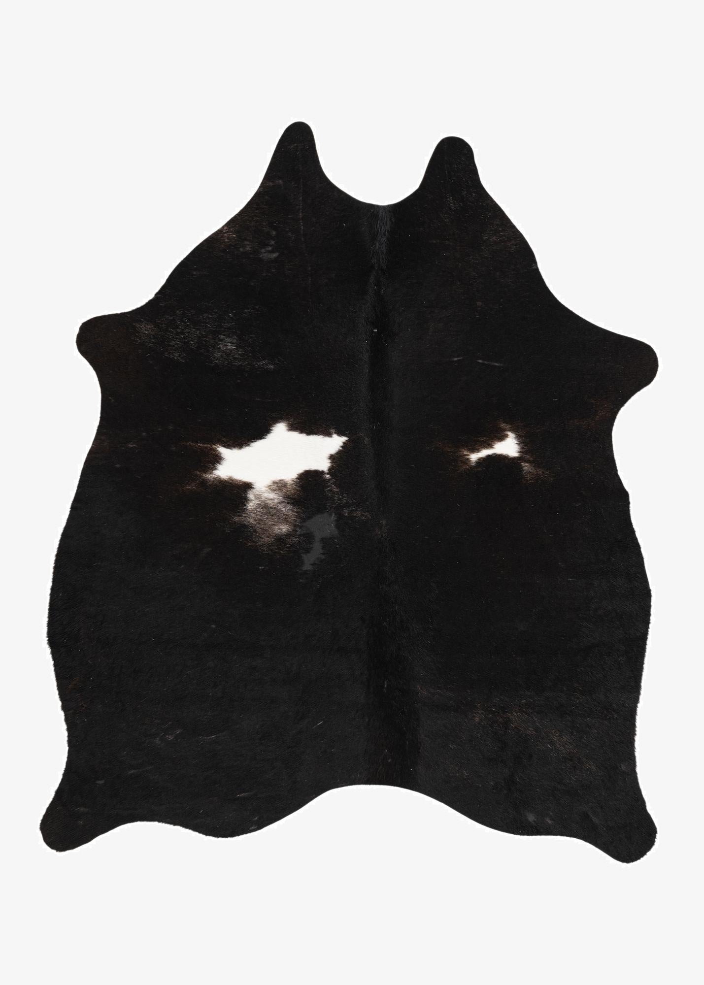  4' 3 x 4' 10 Cowhide Leather Rug