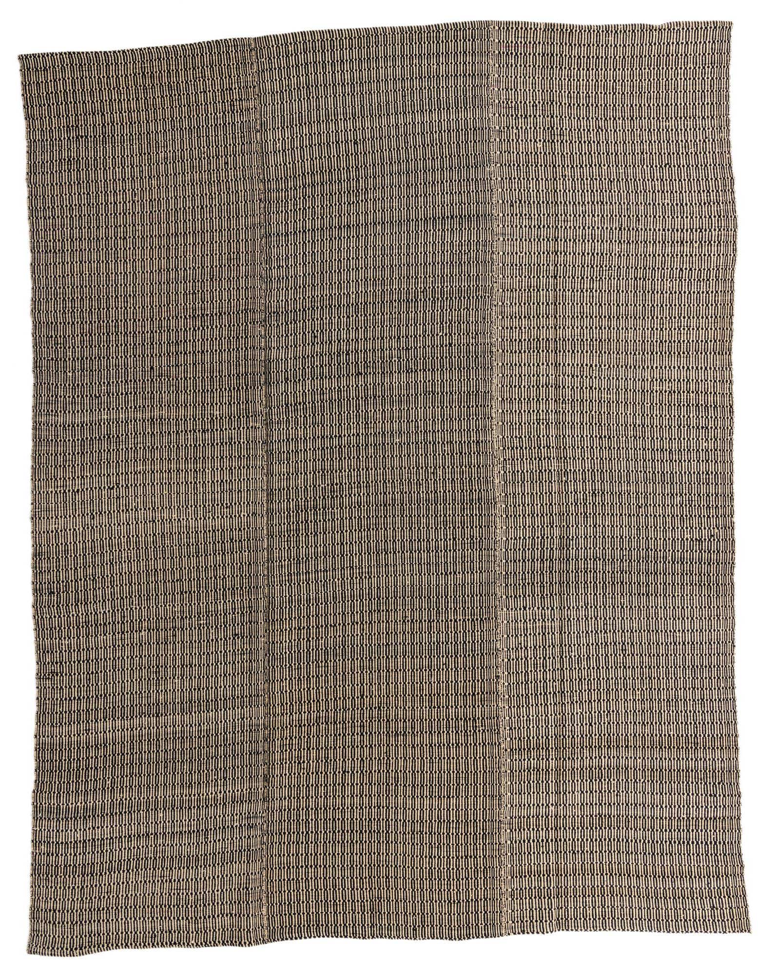 A 9x11 rectangular Darya rug by Rugs.com, featuring a modern abstract pattern in black and ivory wool.