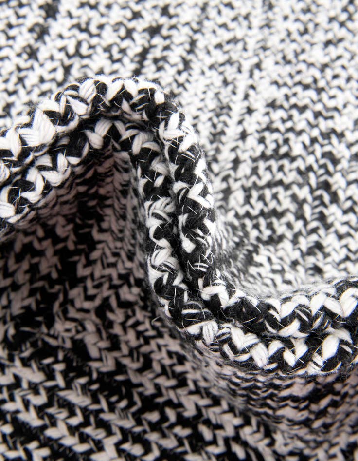 Detail image of  Custom Black and White  Hand Woven Eco Verse   Washable Indoor / Outdoor Rug