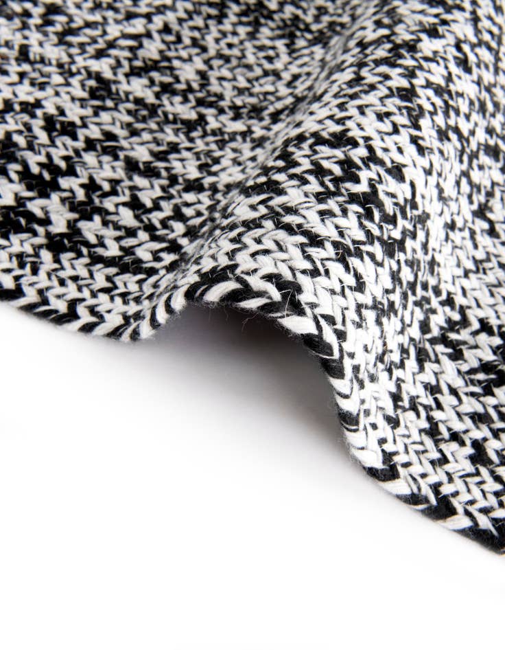 Detail image of  Custom Black and White  Hand Woven Eco Verse   Washable Indoor / Outdoor Rug
