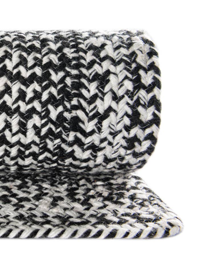 Detail image of  Custom Black and White  Hand Woven Eco Verse   Washable Indoor / Outdoor Rug