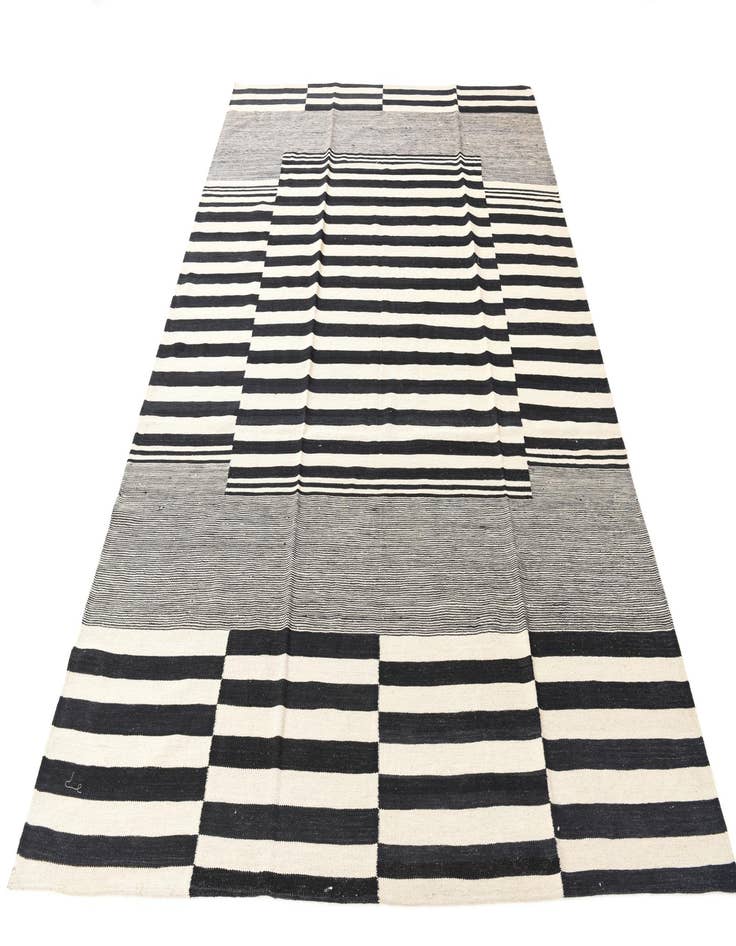 Detail image of  7' x 10'  Hand Woven Kilim Modern Wool Rug