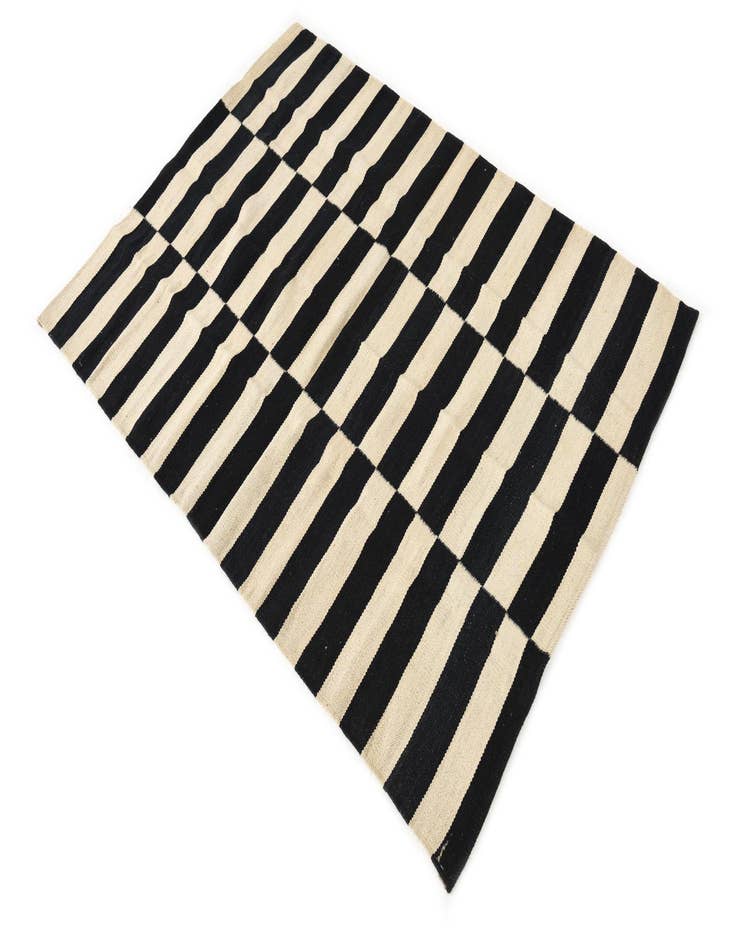 Detail image of  3' 4 x 4' 10  Hand Woven Kilim Modern Wool Rug