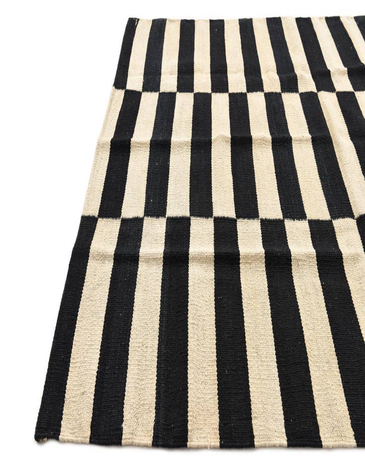 Detail image of  3' 4 x 4' 10  Hand Woven Kilim Modern Wool Rug