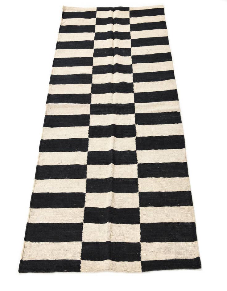 Detail image of  3' 4 x 4' 9  Hand Woven Kilim Modern Wool Rug