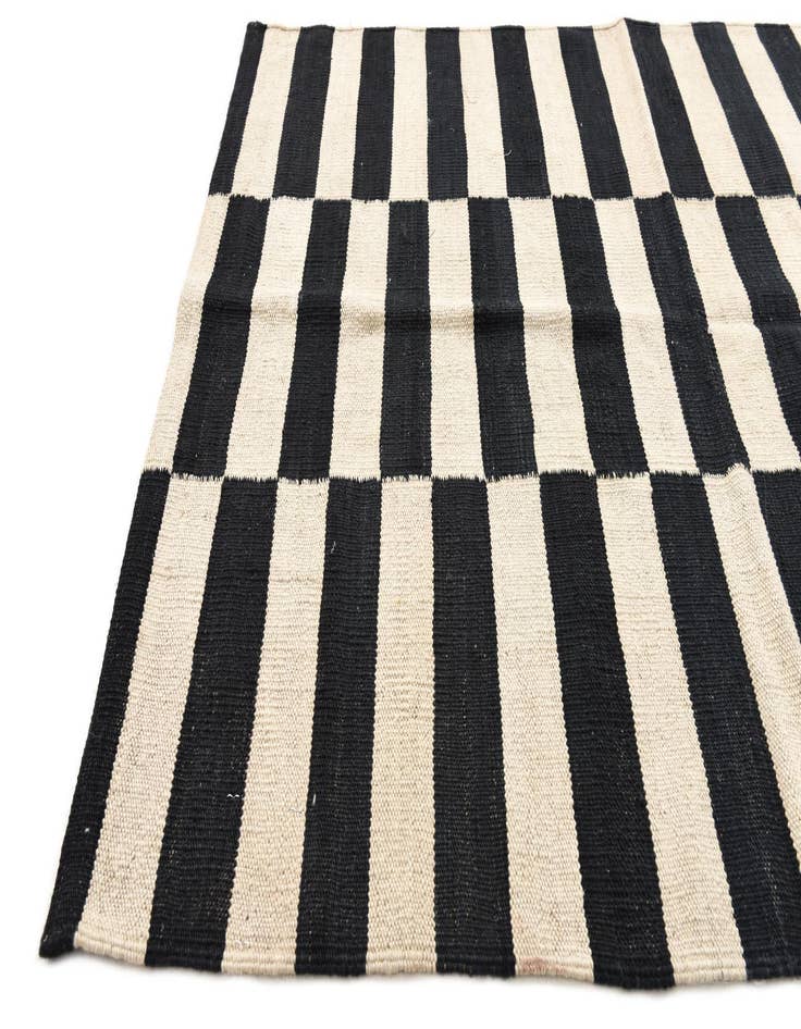 Detail image of  3' 4 x 4' 9  Hand Woven Kilim Modern Wool Rug