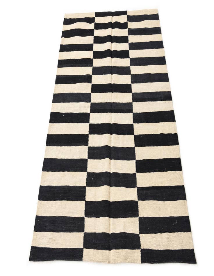 Detail image of  3' 4 x 4' 10  Hand Woven Kilim Modern Wool Rug